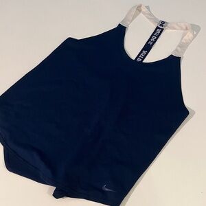 Nike Dark Blue and White Athletic Tank